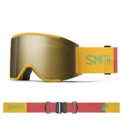 Smith Squad MAG Goggle -Ski Equipment Sale SMI SQUAD MAG saffron sun blk gold M0043106W99MN